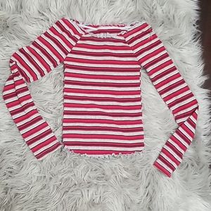 Striped long sleeve top